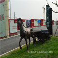 simulazione in fibra di vetro animale scultura-carrozza